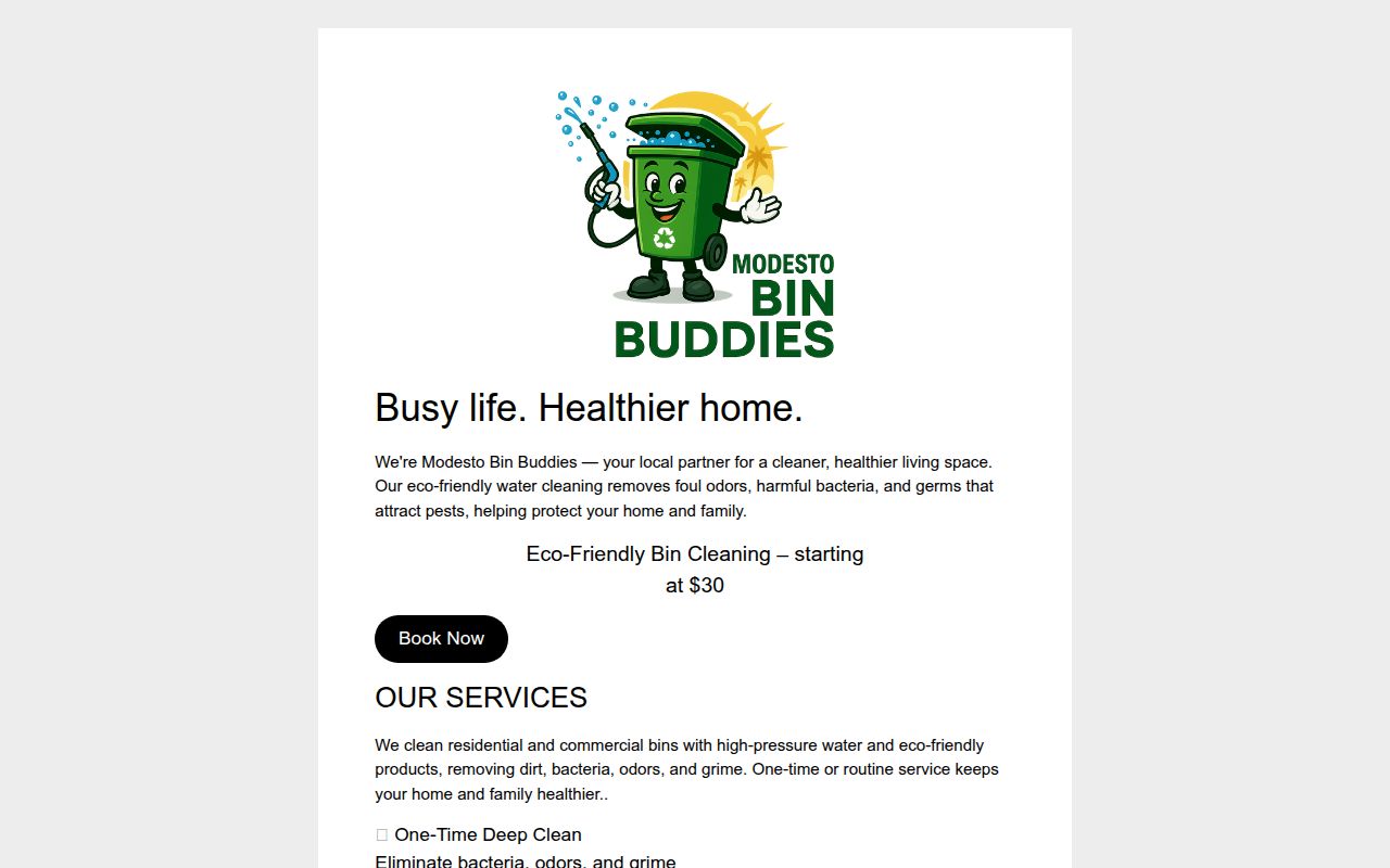 Modesto Bin Buddies | Trash Can Cleaning Service
